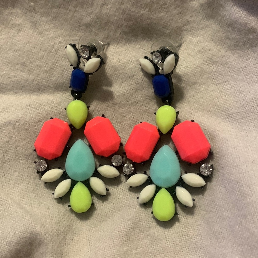 Neon chandelier style earrings